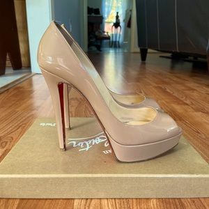 Used Christian Louboutin Lady Peep Nude 39.5